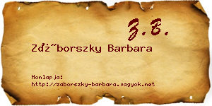 Záborszky Barbara névjegykártya