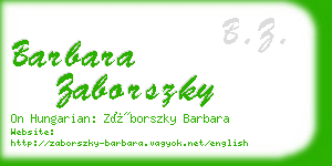 barbara zaborszky business card